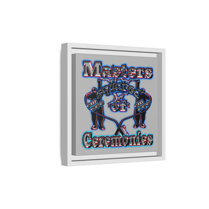 em cee squared - framed canvas art (light grey)