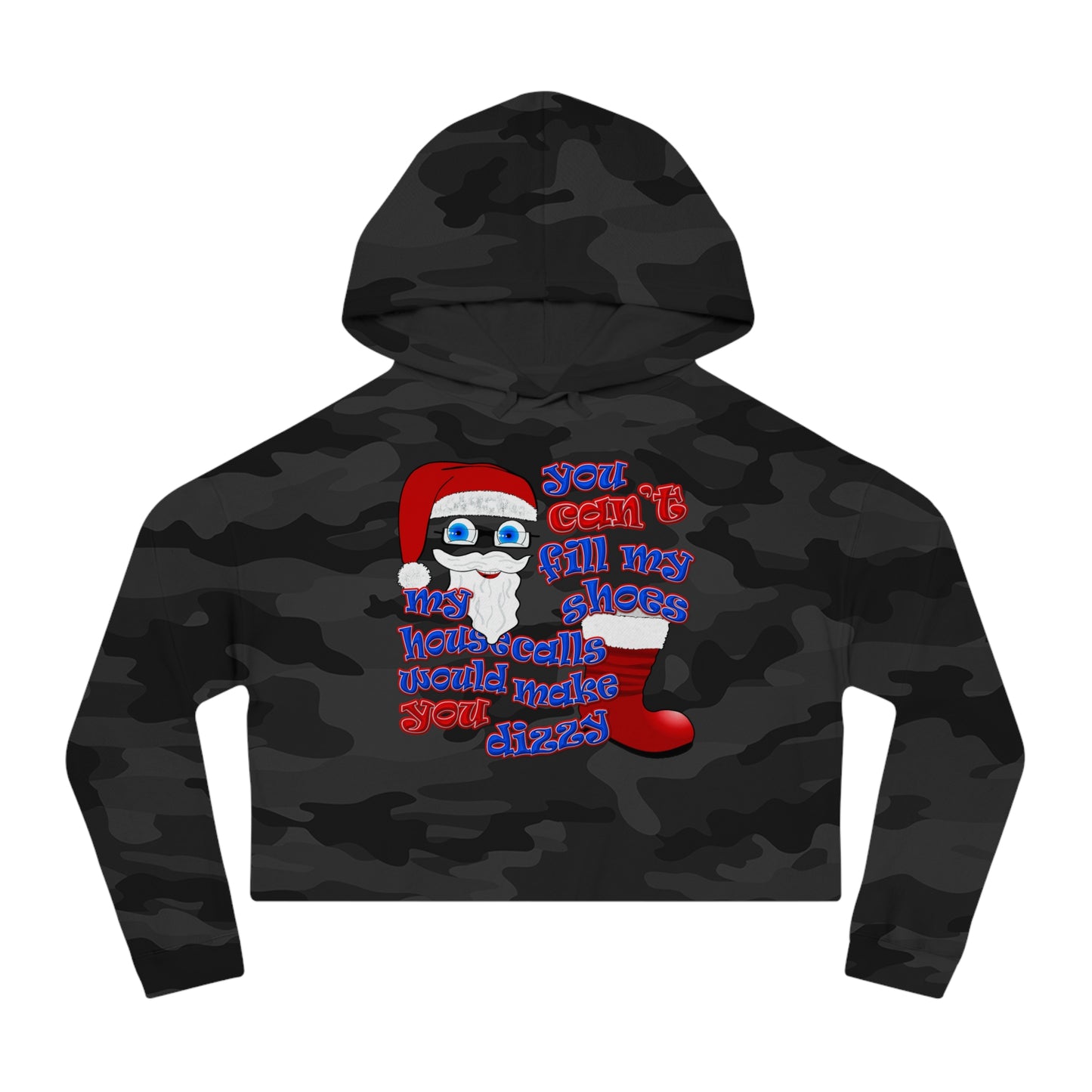 santa's shoes - Women’s Cropped Hooded Sweatshirt