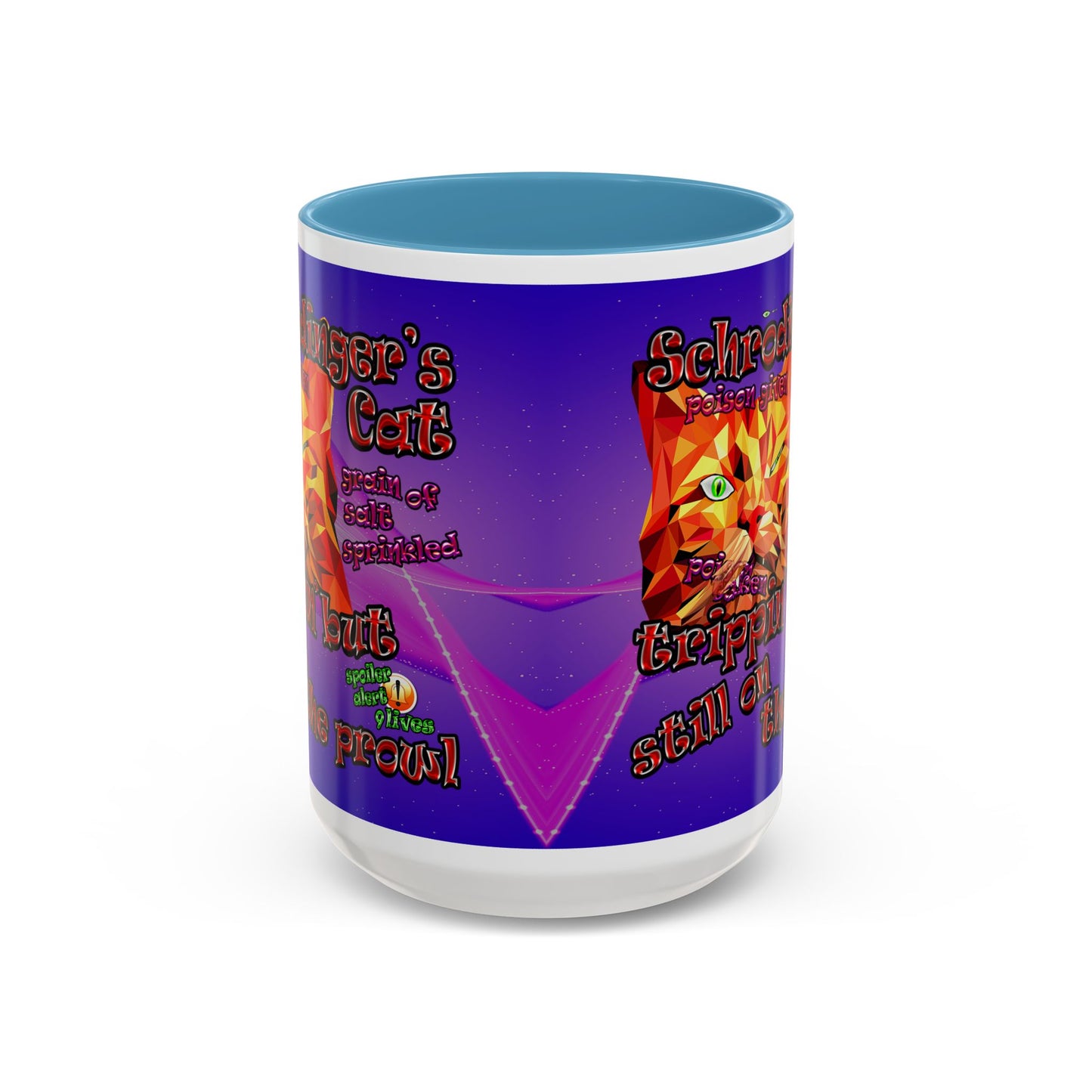 schrodinger's cat - Accent Mug (purple-pink wave)