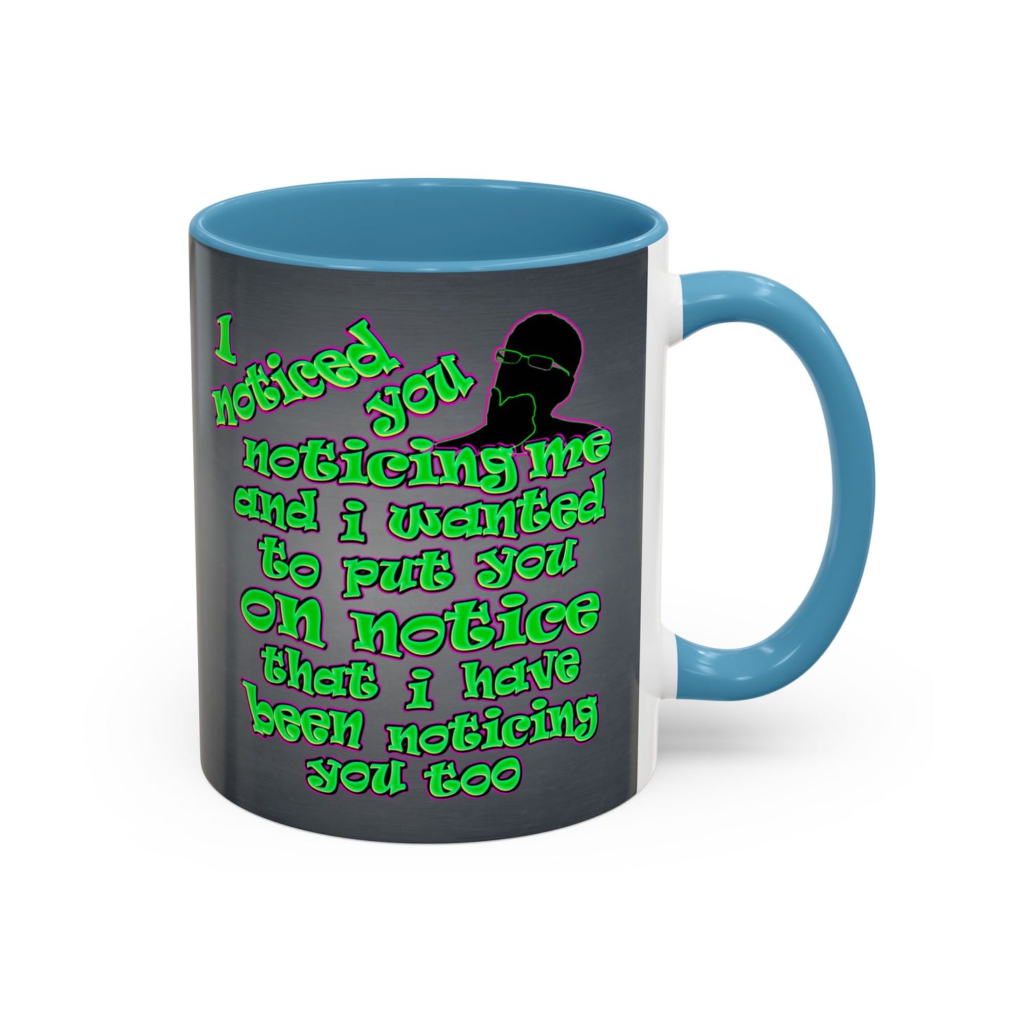 noticed you noticing - Accent Mug (grey-light grey)
