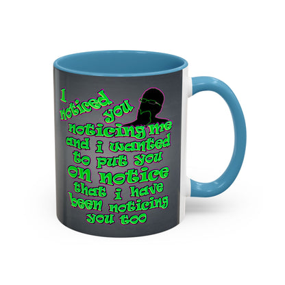 noticed you noticing - Accent Mug (grey-light grey)