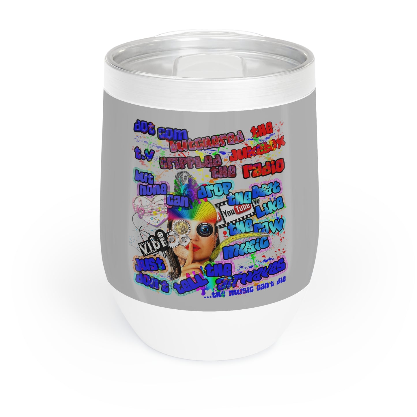 drop the beat - Chill Wine Tumbler (light grey)