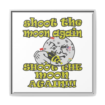 shoot the moon again - framed canvas art (white)