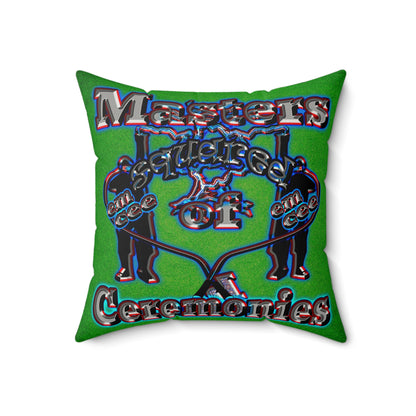 em cee squared - Faux Suede Square Pillow - (green turf)