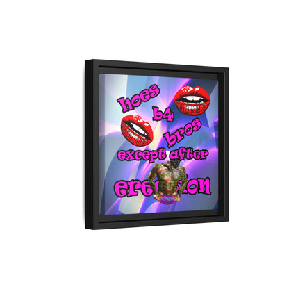 hoes b4 bros - framed canvas art (grey-pink wave)