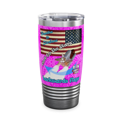shoot for the stars - Ringneck Tumbler, 20oz (pink swirl)