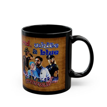 rw&b lives matter - Black Mug (brown papyrus)