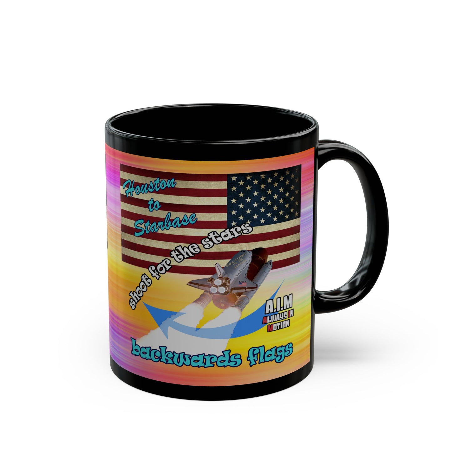 shoot for the stars - Black Mug (color blur)