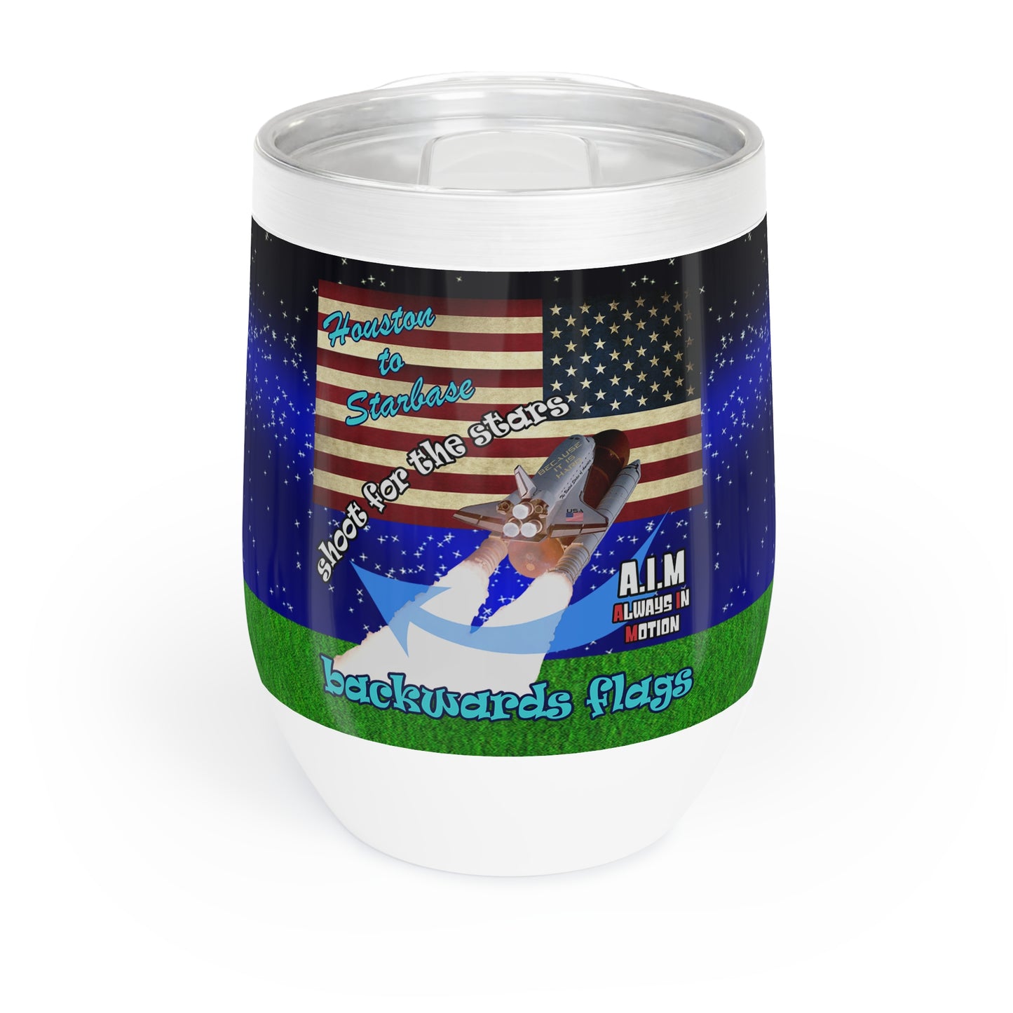 shoot for the stars - Chill Wine Tumbler ('snoops' background)