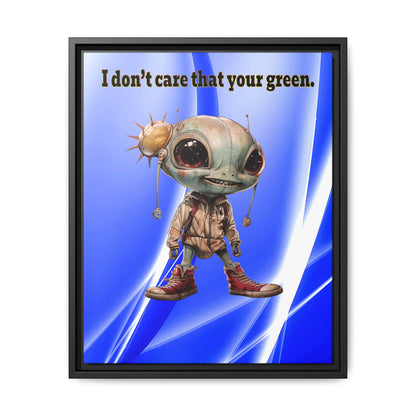 I don't care that your green - framed canvas art (blue-white wave)