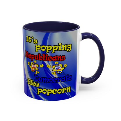 popping like popcorn - Accent Mug (blue-white wave)