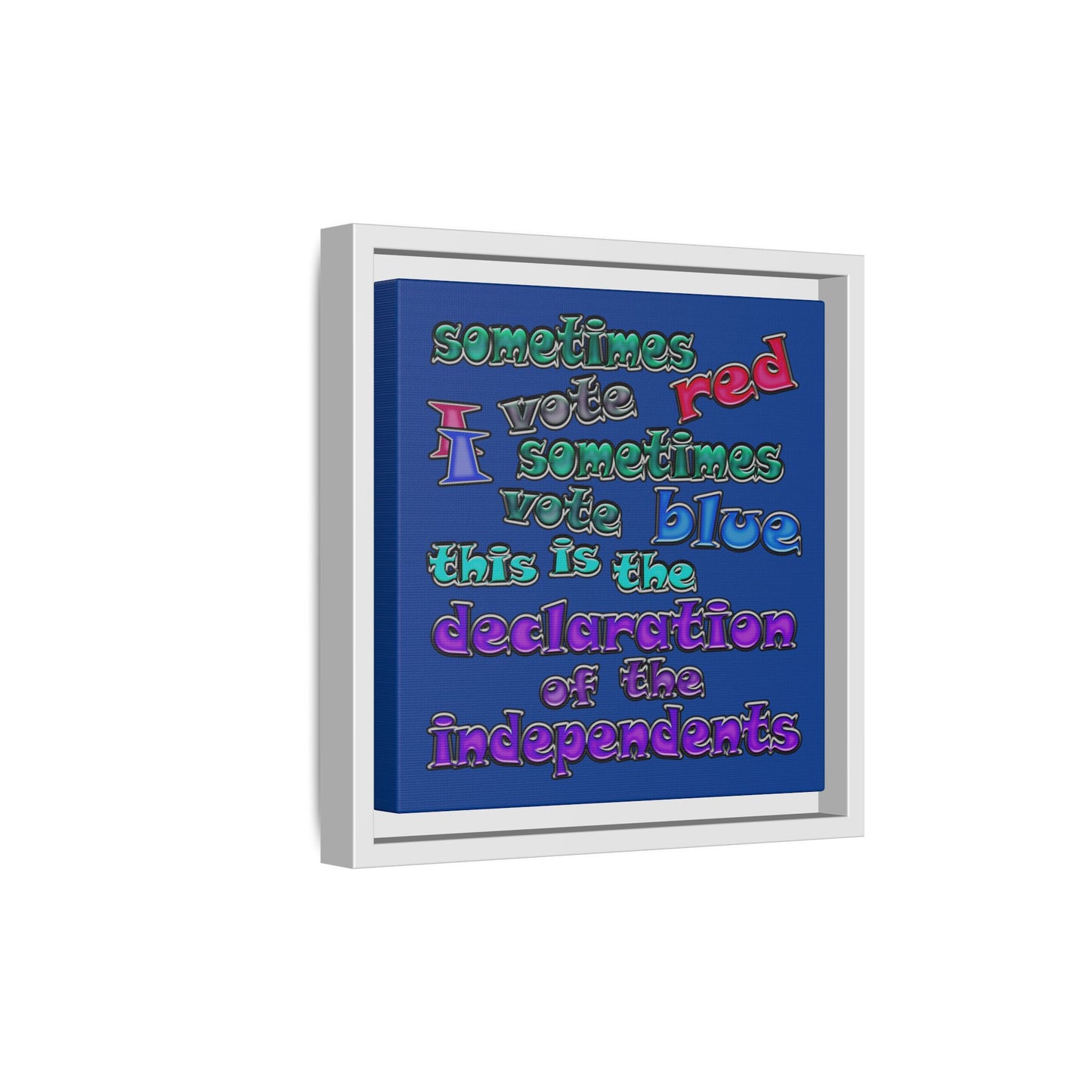 declaration of the independents - framed canvas art (dark blue)