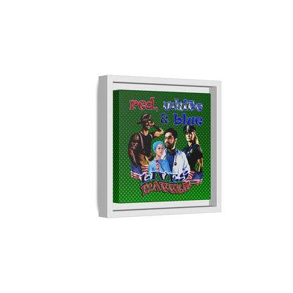 rw&b lives matter - framed canvas art (logo green)