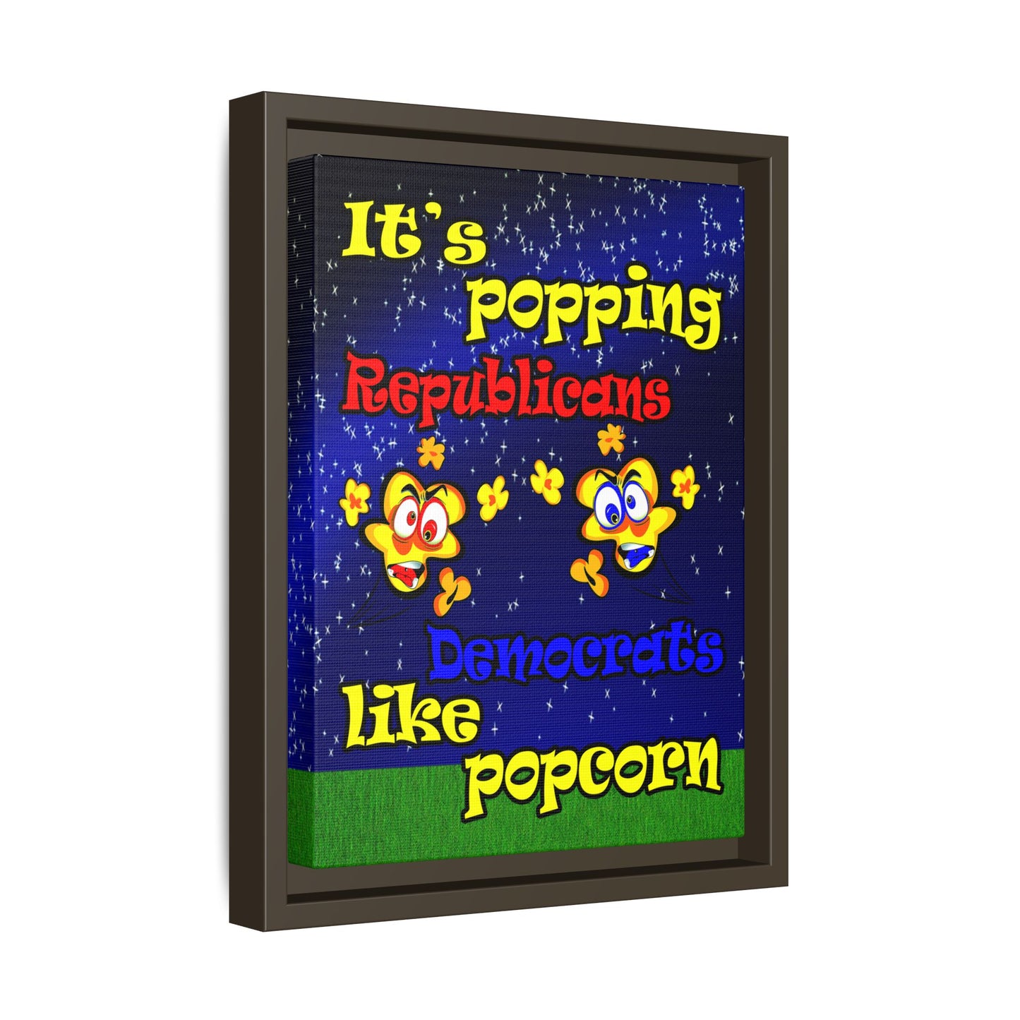popping like popcorn - framed canvas art ('snoops' background)