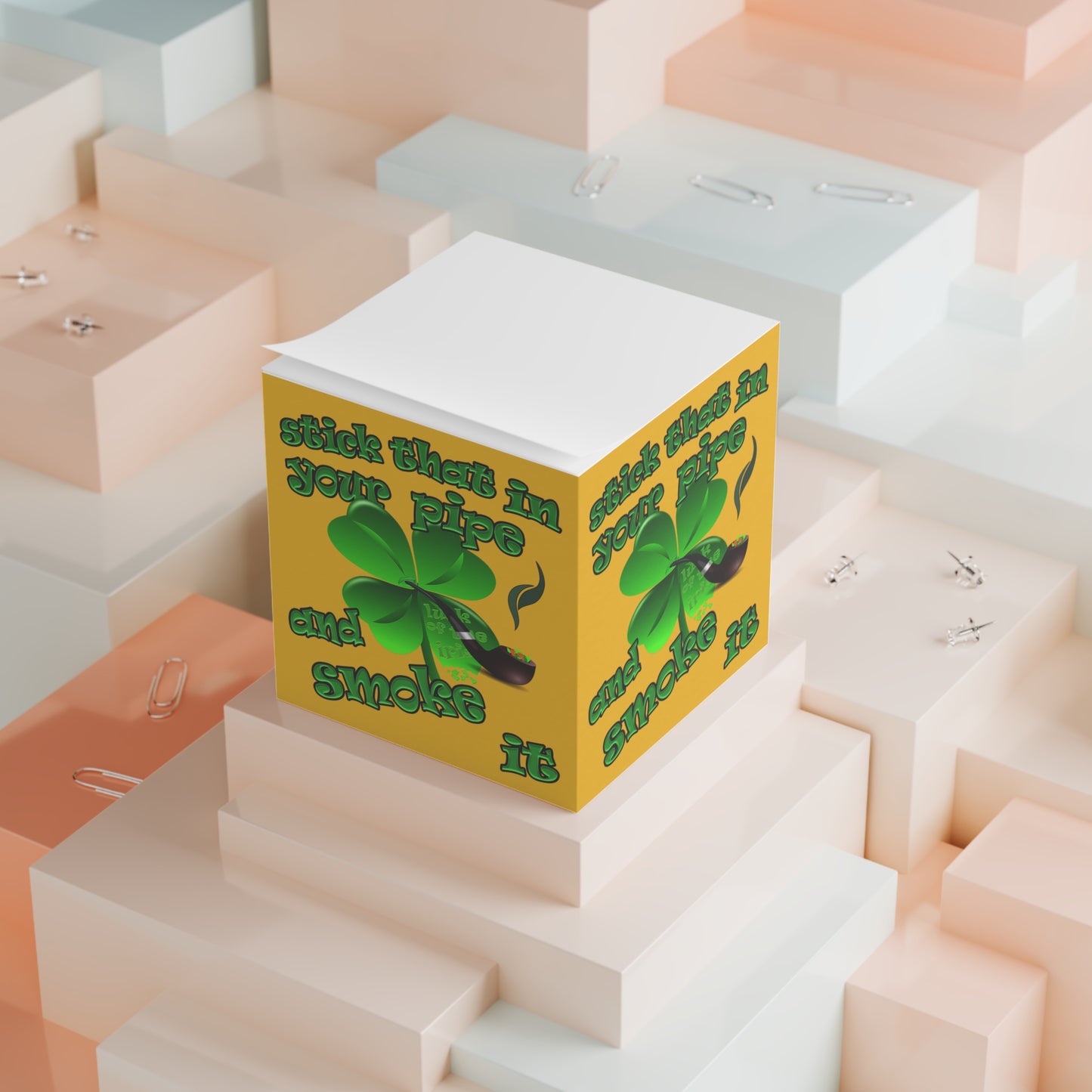 stick that in your pipe and smoke it - note cube (yellow)