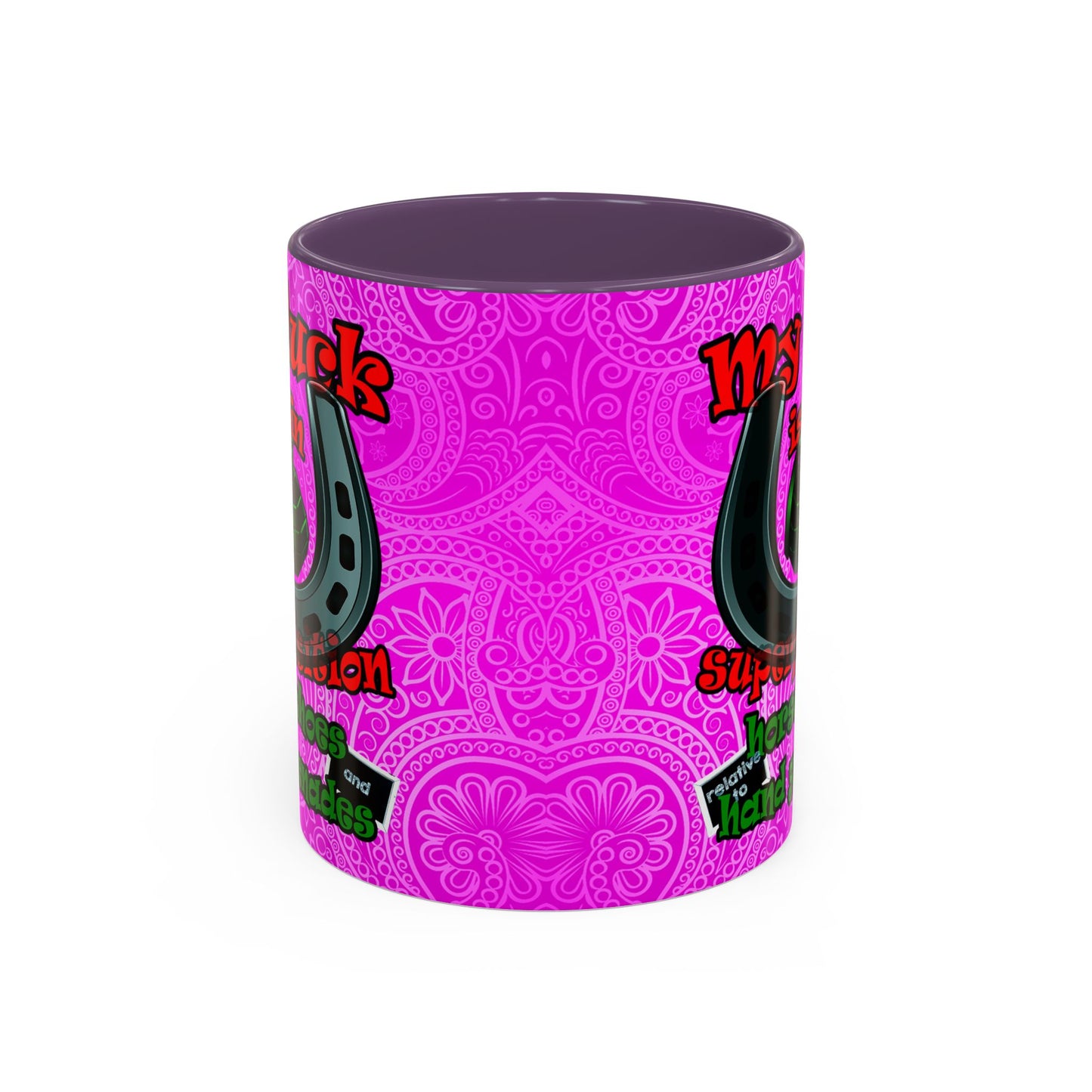 my luck - Accent Mug (pink swirl)