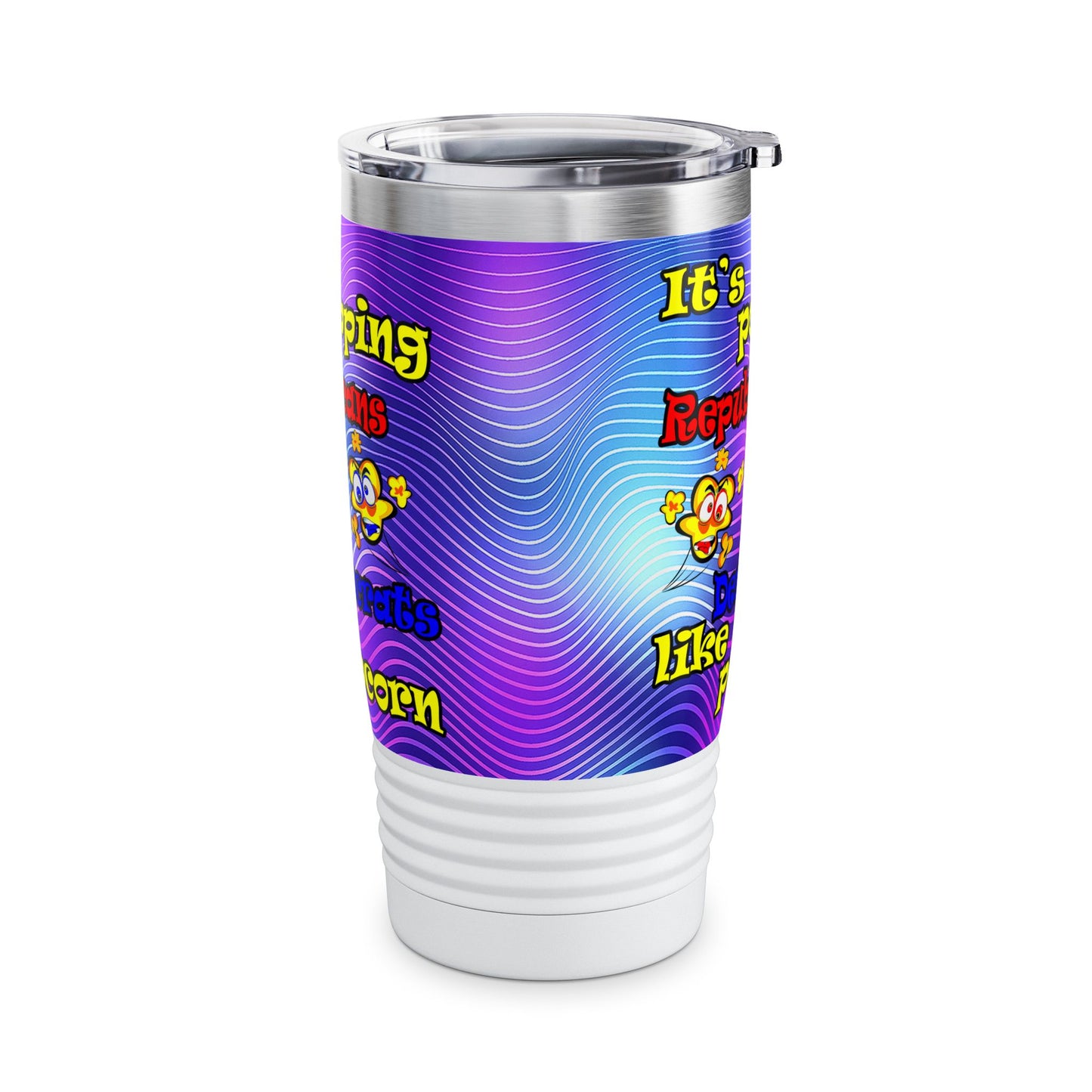 popping like popcorn - Ringneck Tumbler, 20oz (purple wave)