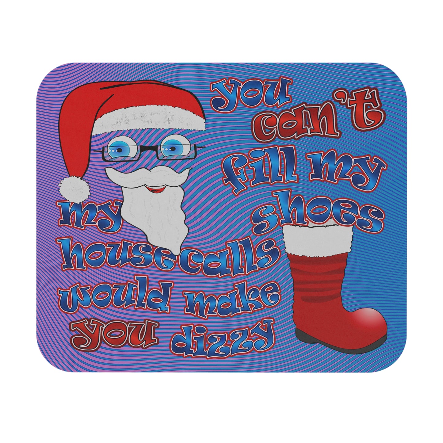 santa's shoes - Mouse Pad (Rectangle) (light blue-purple wave)