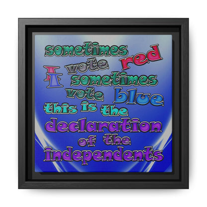 declaration of the independents - framed canvas art (blue-white wave)