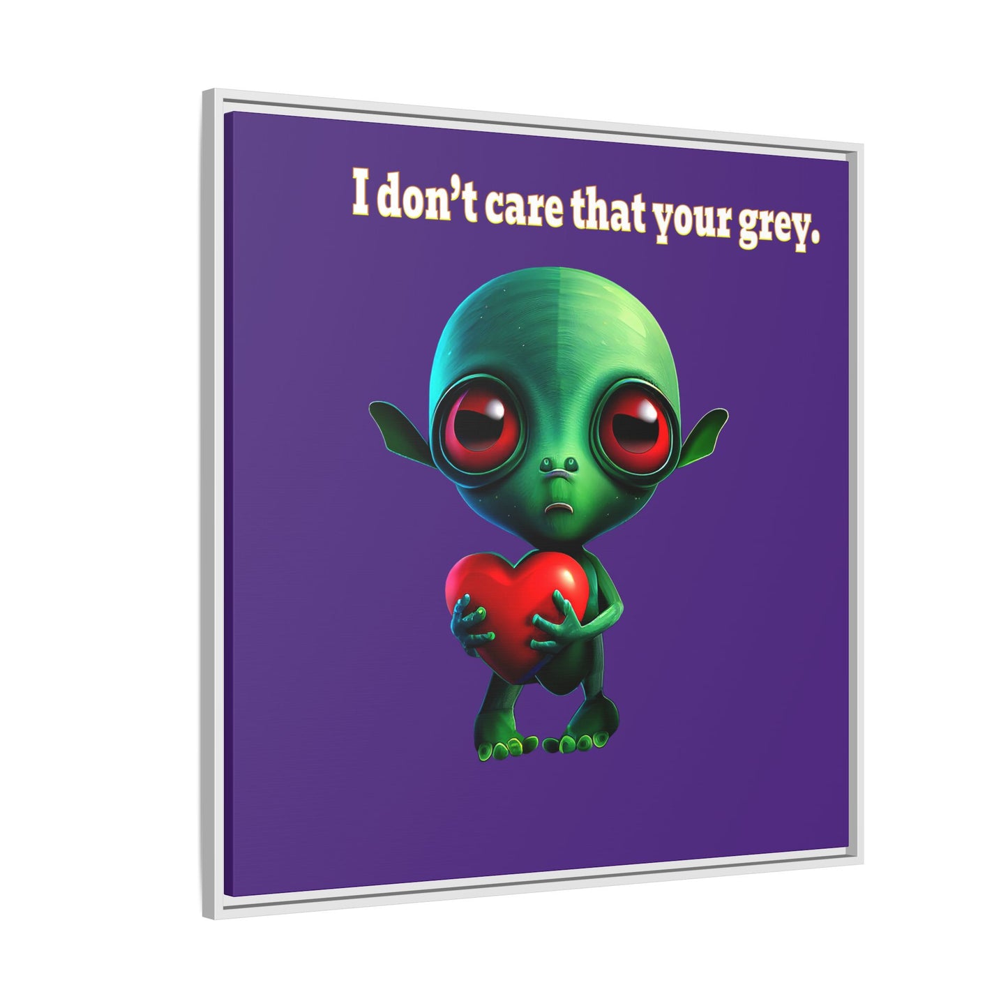I don't care that your grey - framed canvas art (purple)
