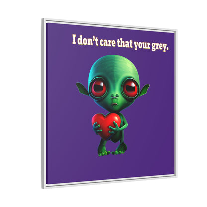 I don't care that your grey - framed canvas art (purple)