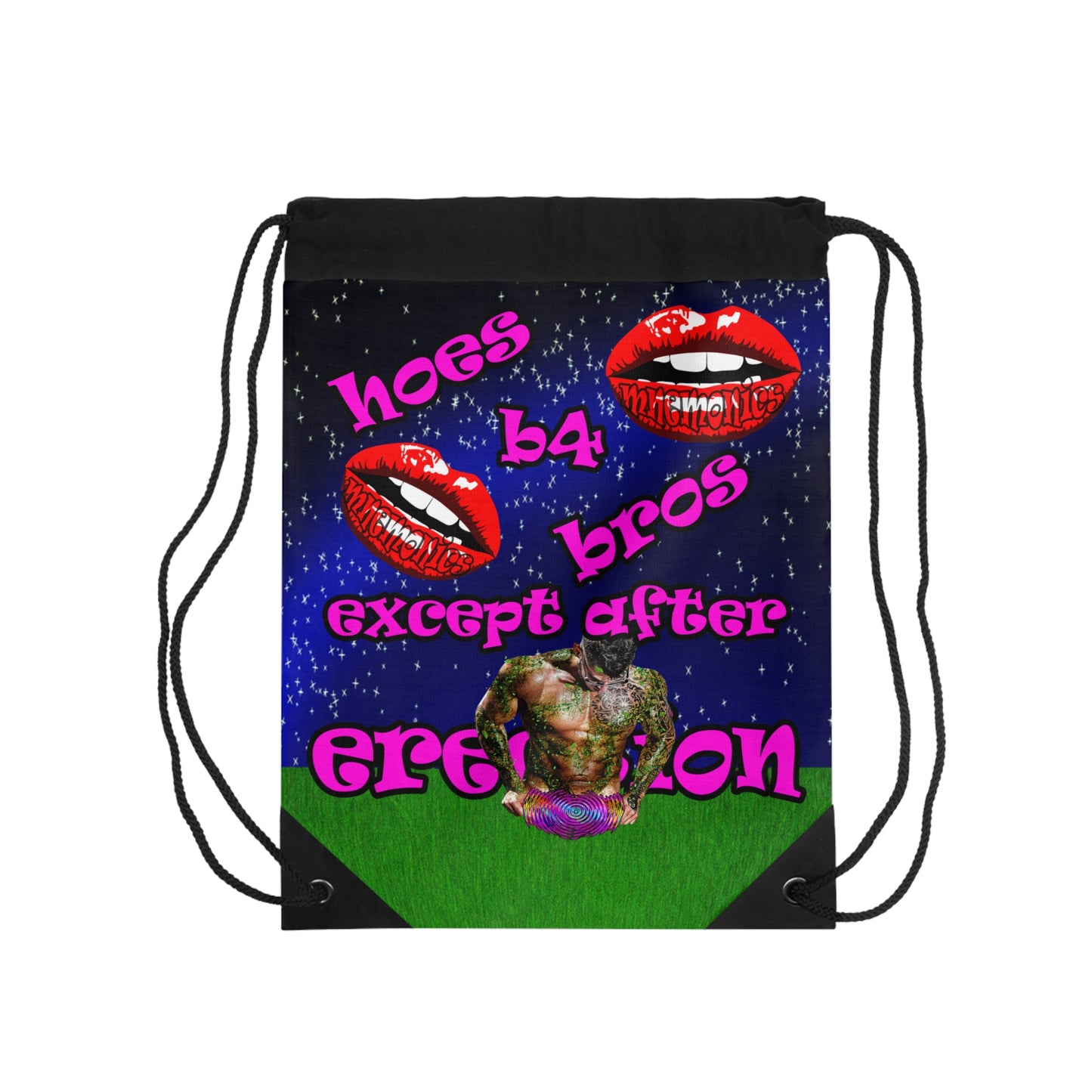 hoes b4 bros - Drawstring Bag ('snoops' background)
