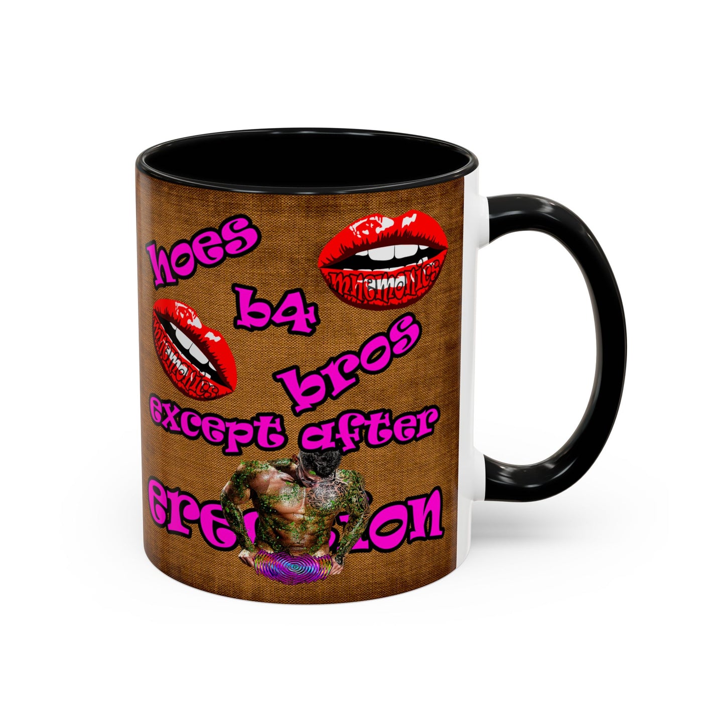 hoes b4 bros - Accent Mug (brown papyrus)
