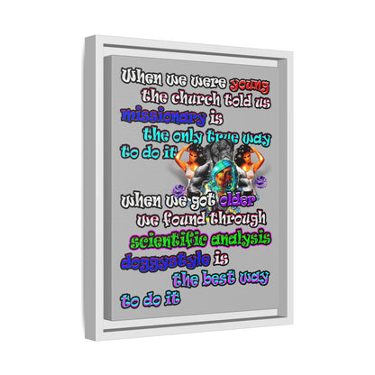 doggystyle - framed canvas art (light grey)