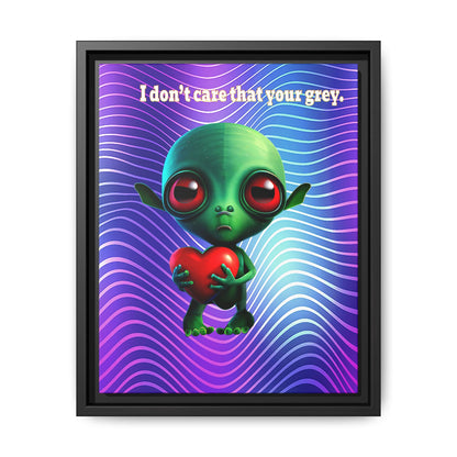 I don't care that your grey - framed canvas art (purple wave)