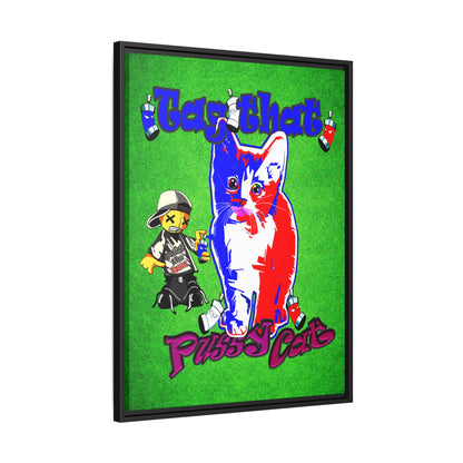 tag that - framed canvas art (green turf)