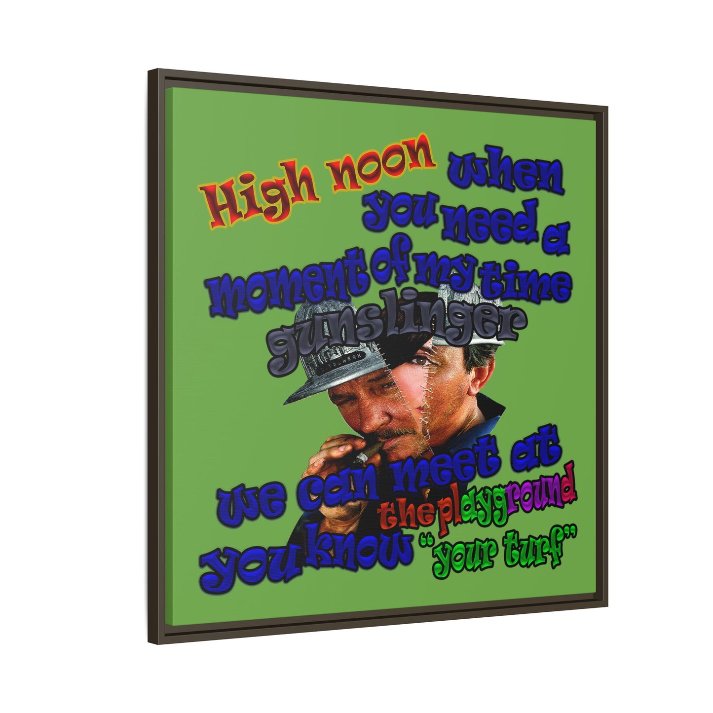 high noon - framed canvas art (green)