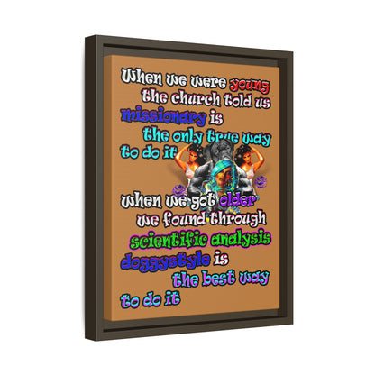 doggystyle - framed canvas art (light brown)