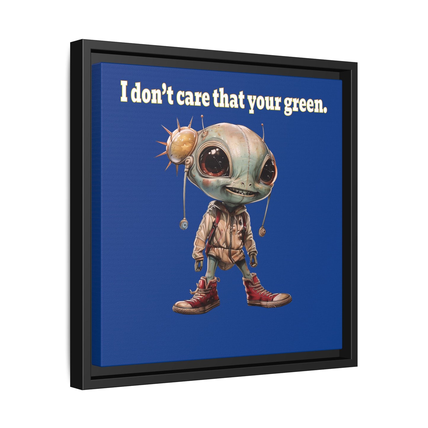 I don't care that your green - framed canvas art (dark blue)