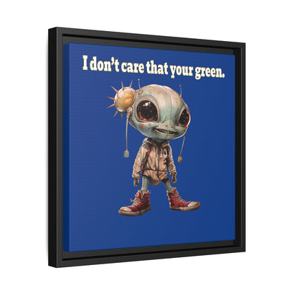 I don't care that your green - framed canvas art (dark blue)