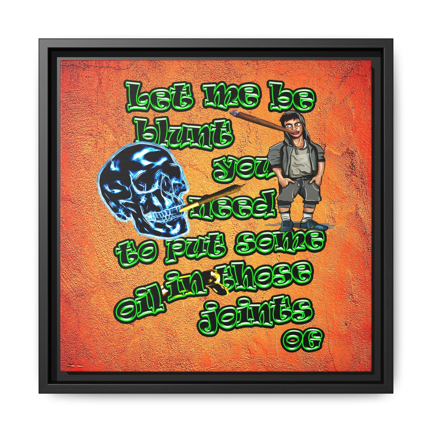 og - framed canvas art (burnt orange)