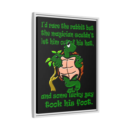turtle race - framed canvas art (black)