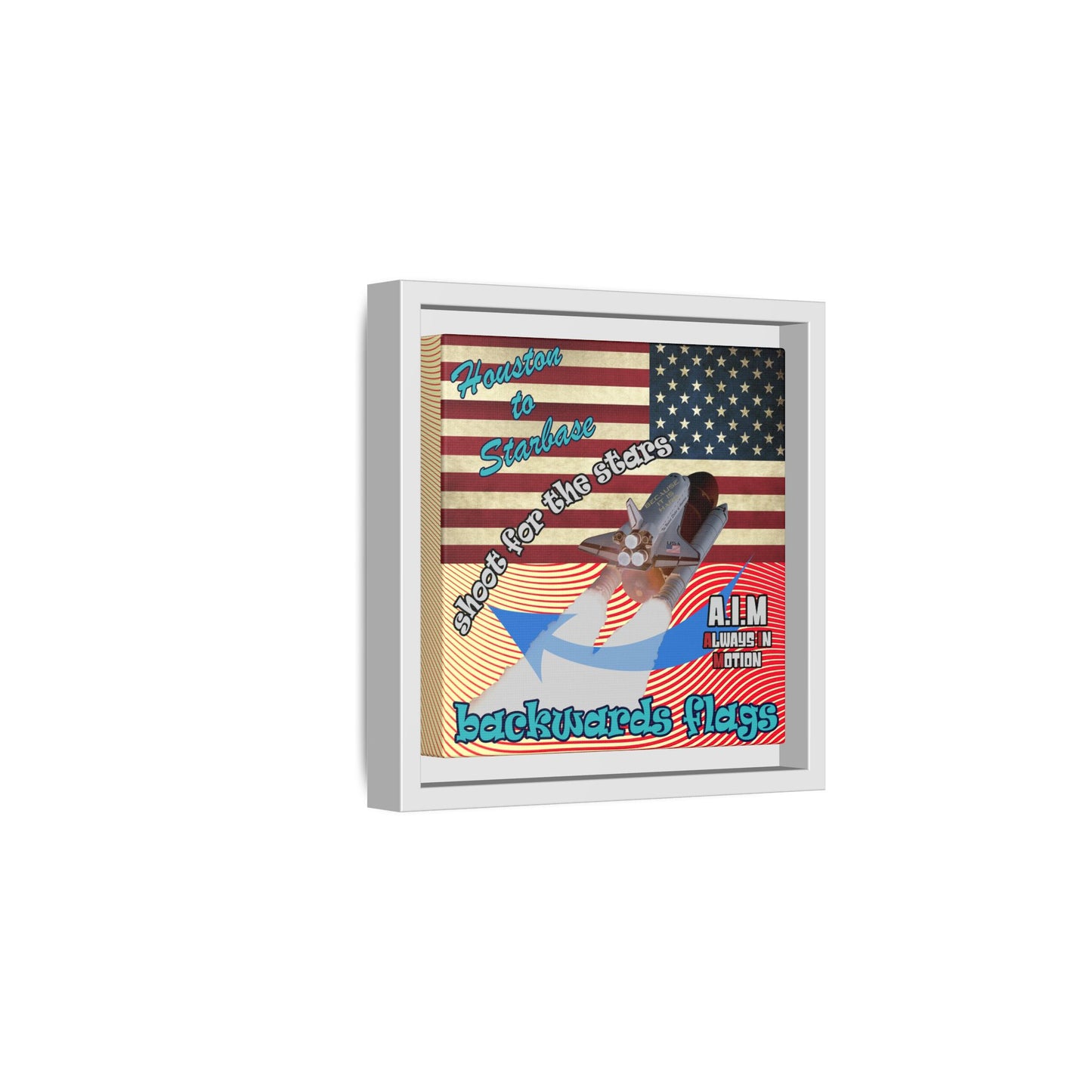 shoot for the stars - framed canvas art (yellow-orange wave)