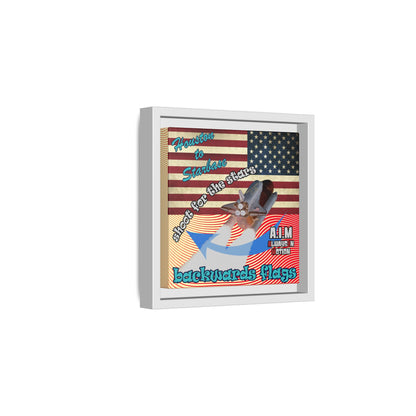 shoot for the stars - framed canvas art (yellow-orange wave)