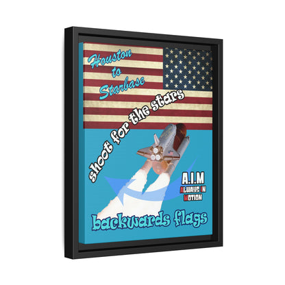 shoot for the stars - framed canvas art (turquoise)