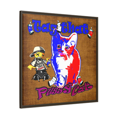 tag that - framed canvas art (brown papyrus)