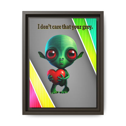I don't care that your grey - framed canvas art (rainbow split)
