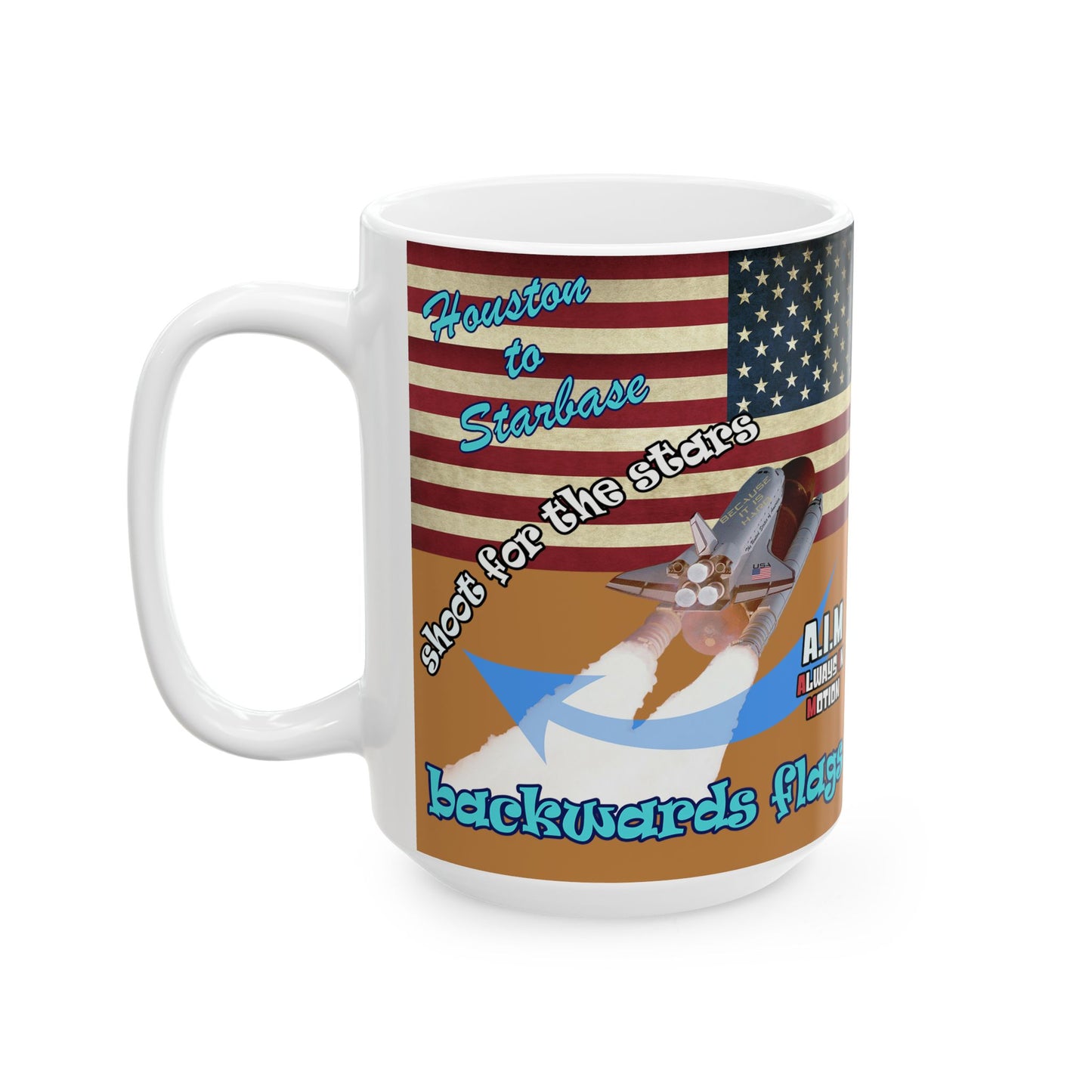 shoot for the stars - White Mug (light brown)