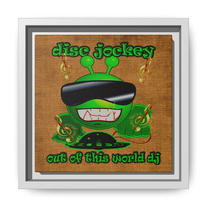 disc jockey - framed canvas art (brown papyrus)