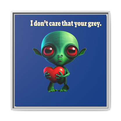 I don't care that your grey - framed canvas art (dark blue)