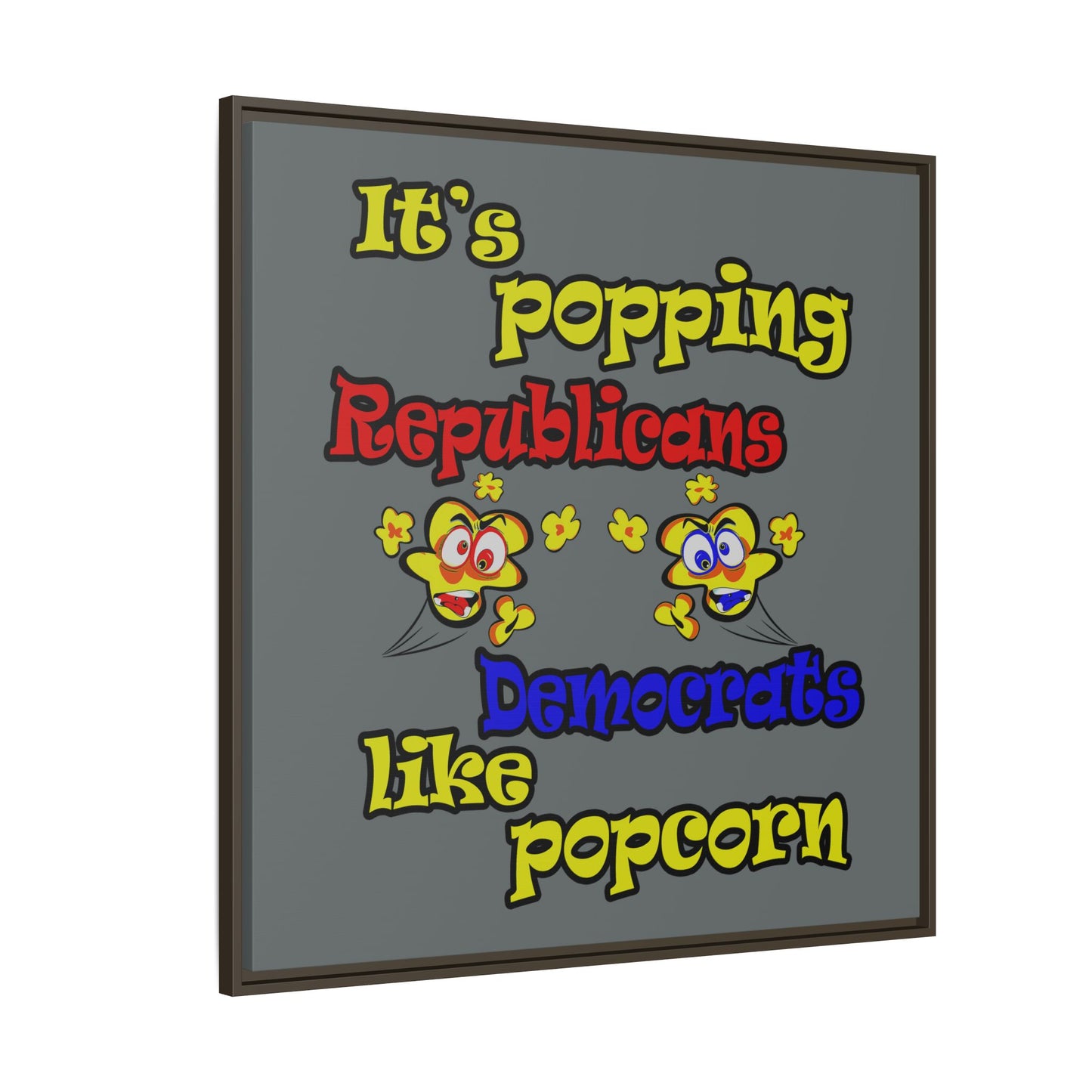 popping like popcorn - framed canvas art (dark grey)
