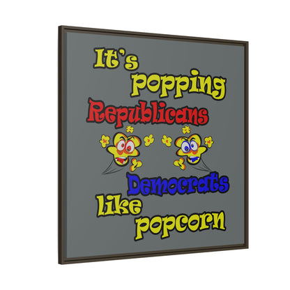 popping like popcorn - framed canvas art (dark grey)