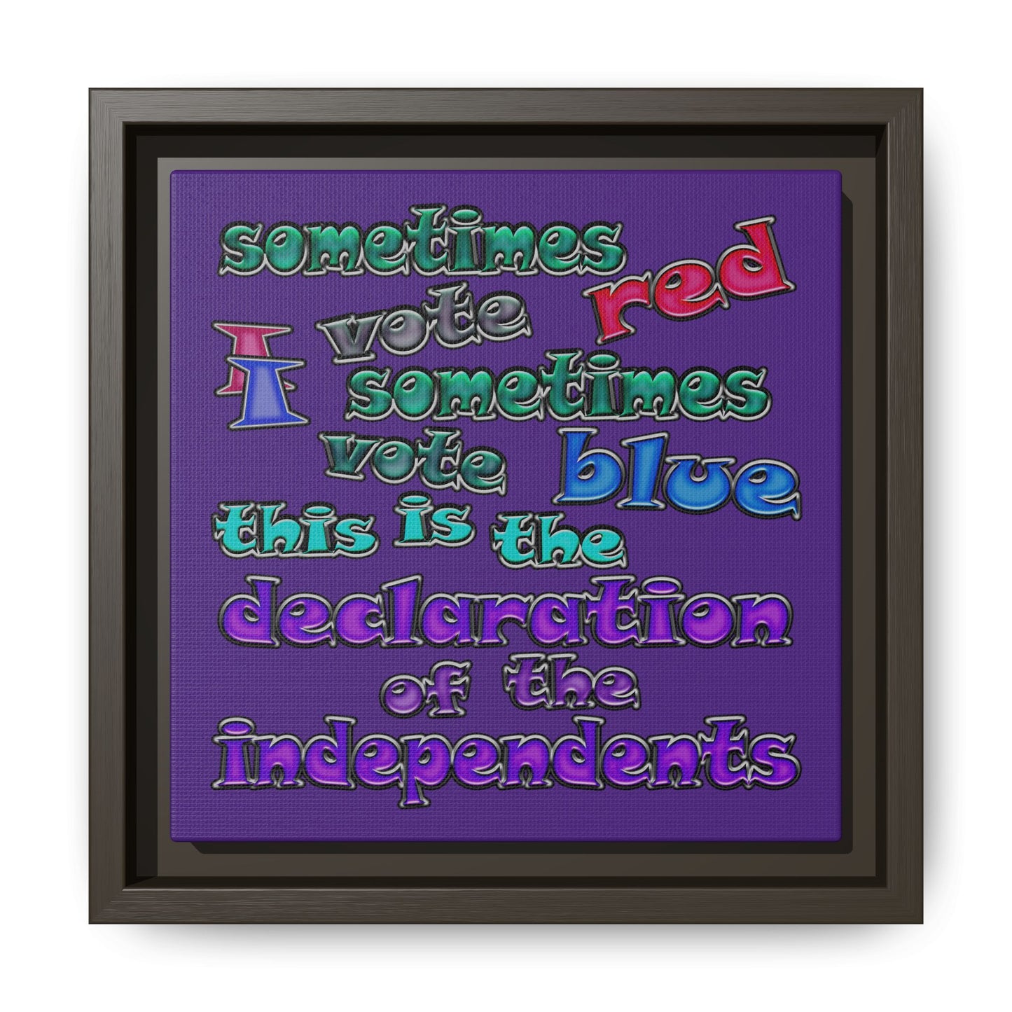 declaration of the independents - framed canvas art (purple)