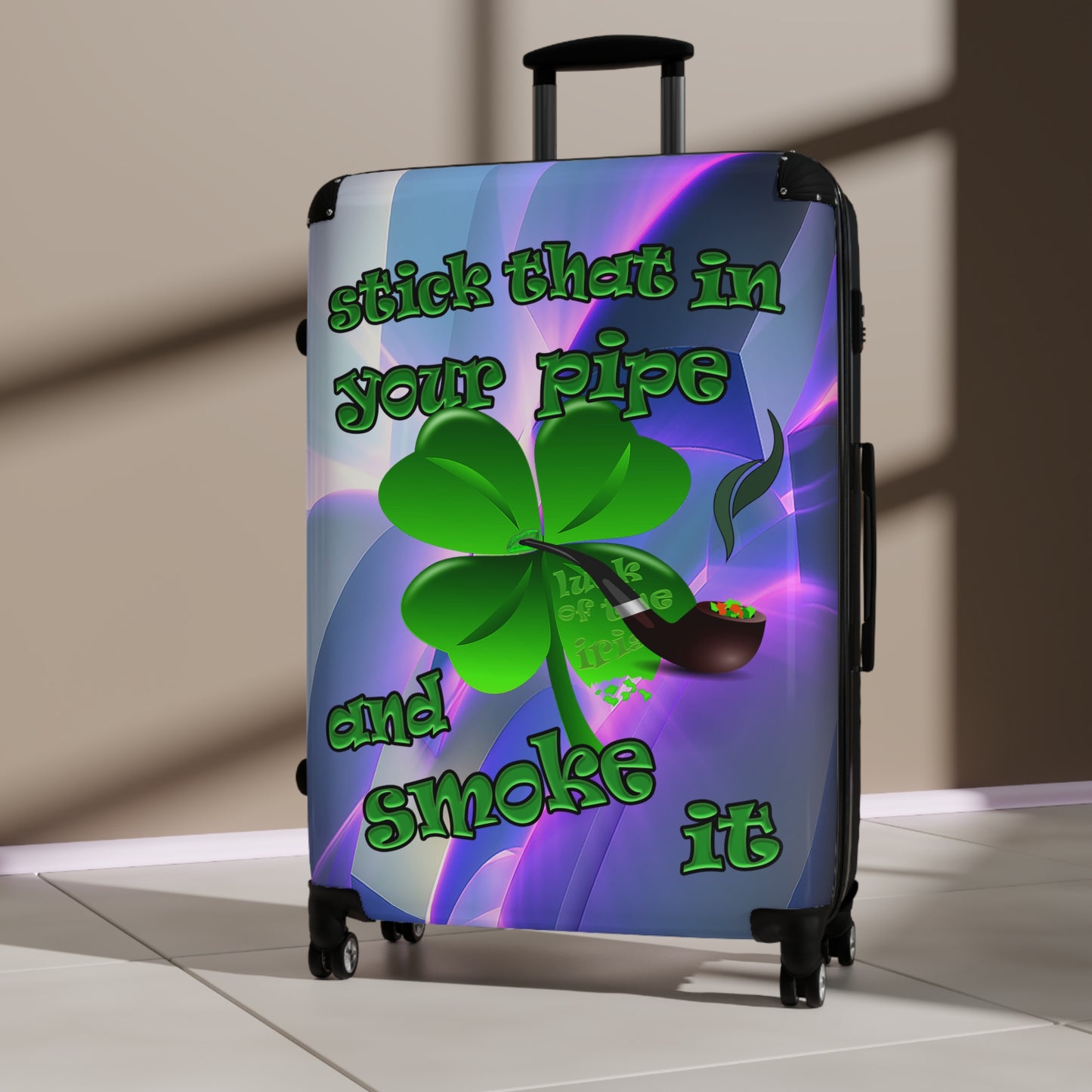 stick that in your pipe and smoke it - Suitcase (grey-pink wave)