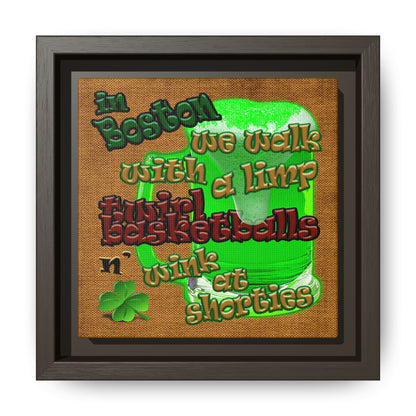 celtics logo - framed canvas art (brown papyrus)