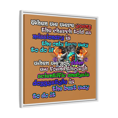 doggystyle - framed canvas art (light brown)